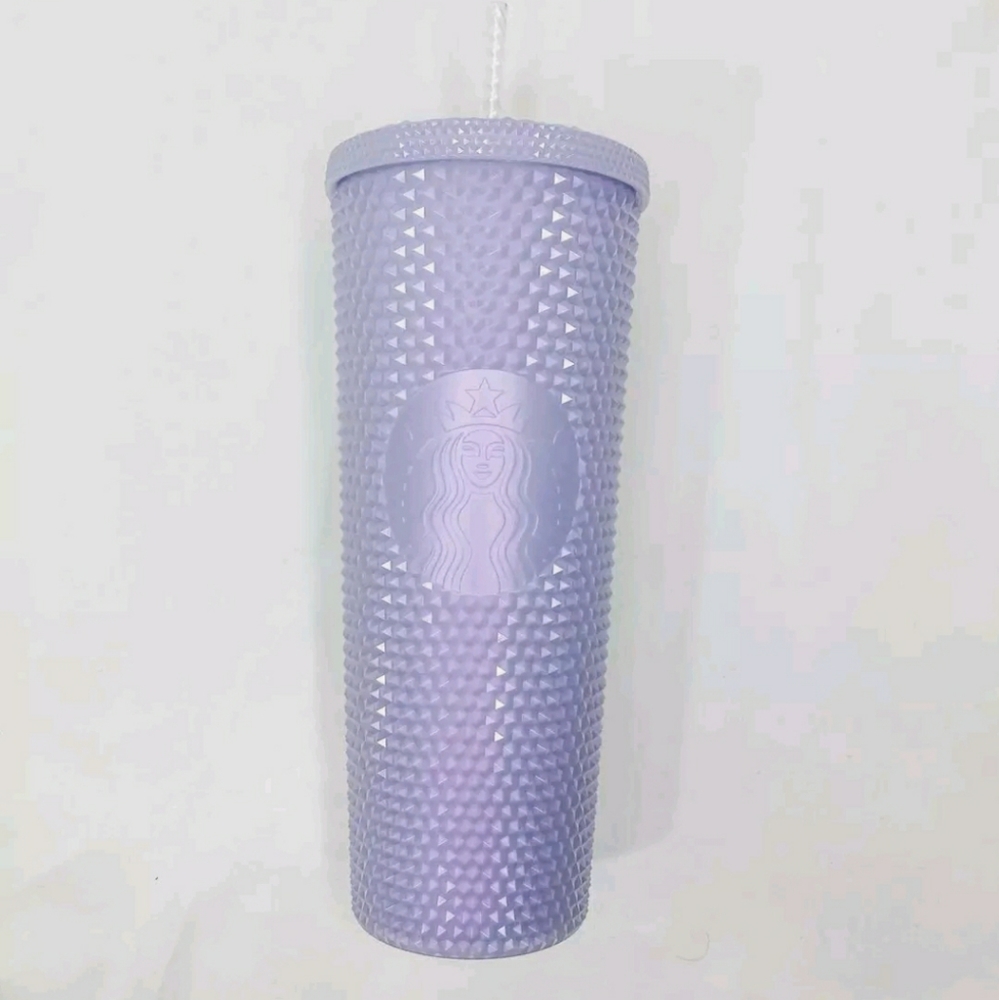 New Starbucks 2021 Icy Lilac Studded Christmas Holiday Tumbler Venti 24oz